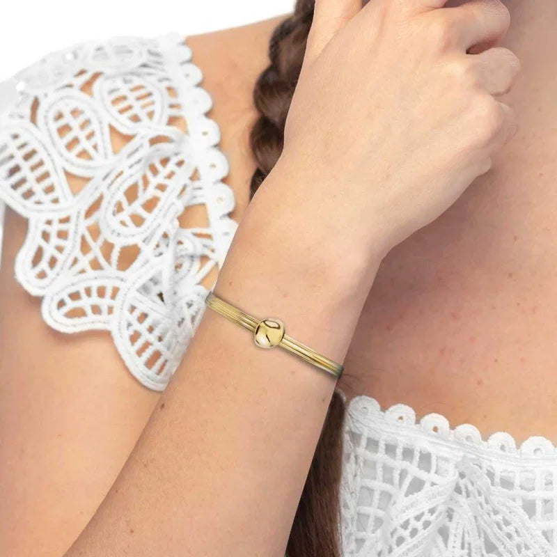 Marlù - Bracciale Catena oro Snake Piatta Bottone Martellato | Rohome