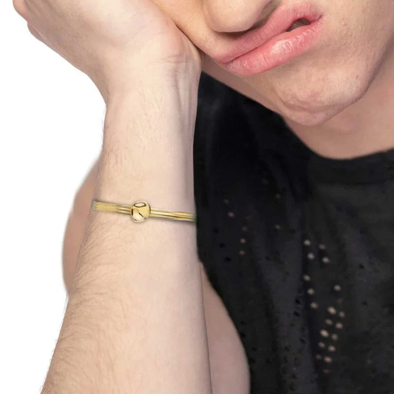 Marlù - Bracciale Catena oro Snake Piatta Bottone Martellato | Rohome
