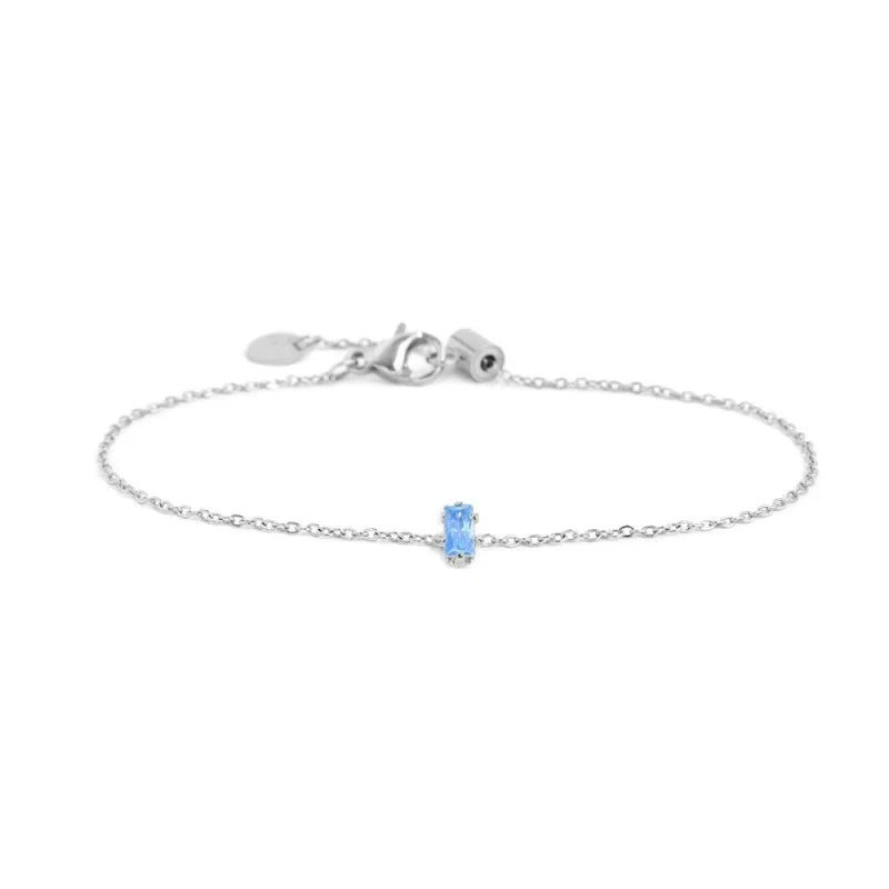 Marlù - Bracciale a Catena con Zircone Baguette acqua marina | Rohome