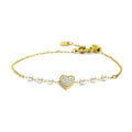 Marlù - Bracciale cuore cristalli con perle oro | Rohome