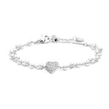 Marlù - Bracciale cuore cristalli doppia catena con perle | Rohome