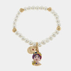 Bracciale elastico con perle e testa di moro | Rohome | Rohome