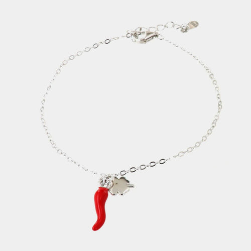Bracciale in argento con ciondolo corno portafortuna | Rohome | Rohome