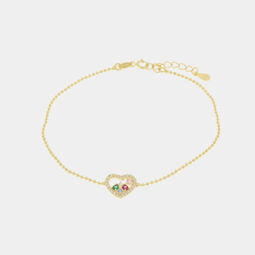 Bracciale in argento con cuore e zirconi multicolor | Rohome | Rohome