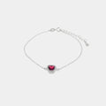 Bracciale in argento con cuore rosso zirconato | Rohome | Rohome
