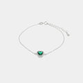 Bracciale in argento con cuore verde zirconato | Rohome | Rohome