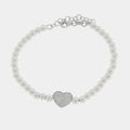 Bracciale in argento con perle cuore pieno | Rohome | Rohome
