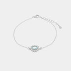 Bracciale in argento con zircone grande azzurro | Rohome | Rohome