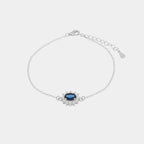 Bracciale in argento con zircone grande blu | Rohome | Rohome
