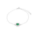 Bracciale in argento con zircone grande verde | Rohome | Rohome