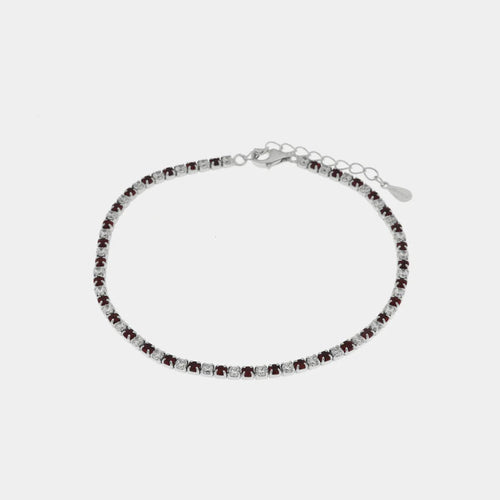 Bracciale in argento con zirconi bianchi e rossi | Rohome | Rohome