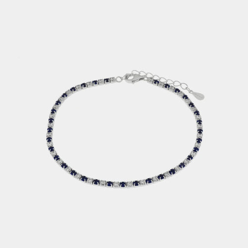 Bracciale in argento con zirconi trasparenti e blu | Rohome | Rohome