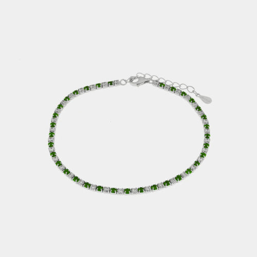 Bracciale in argento con zirconi trasparenti e verdi | Rohome | Rohome