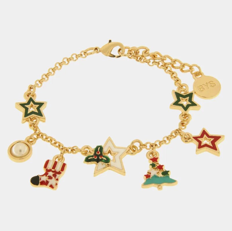 Bracciale in Metallo con albero di natale, stelle e calza | Rohome | Rohome