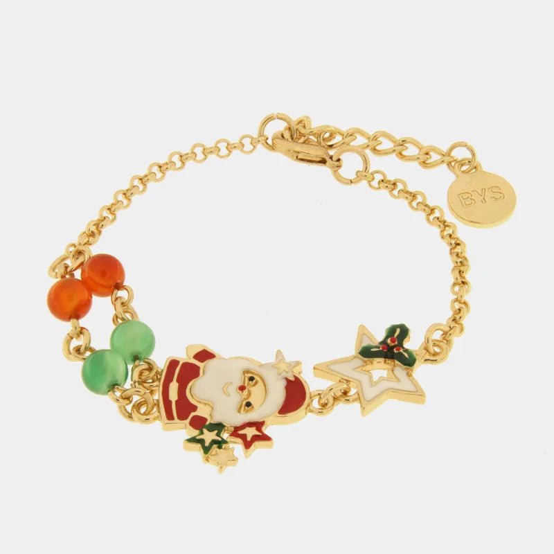 Bracciale in Metallo con babbo natale e perle | Rohome | Rohome