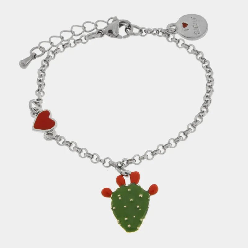 Bracciale in metallo con charm pala di fico d'india | Rohome | Rohome