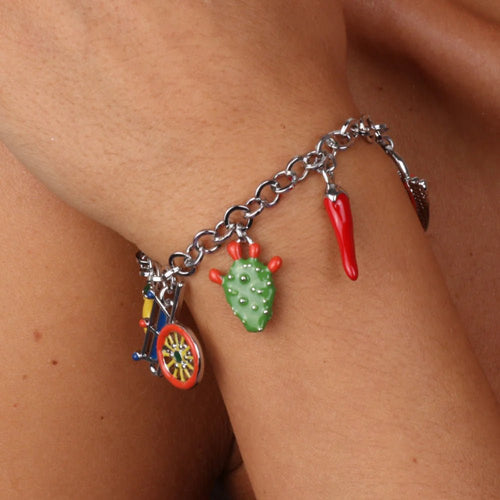 Bracciale in Metallo con charms siciliani | Rohome | Rohome