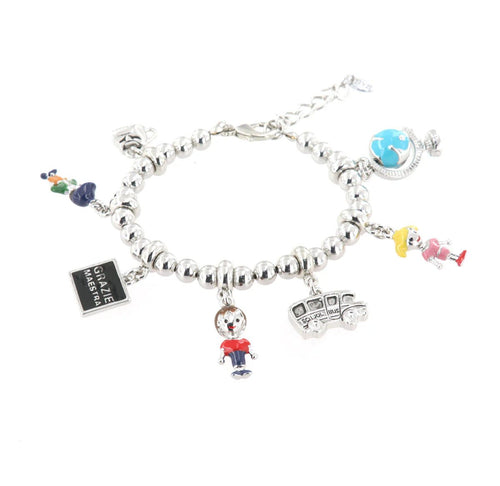 Bracciale in Metallo con ciondoli 3D Grazie Maestra | Rohome | Rohome