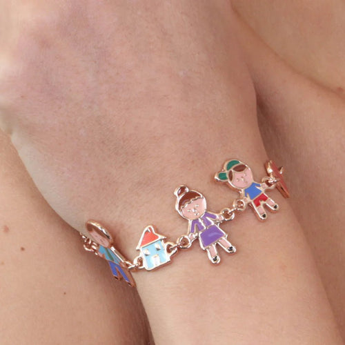Bracciale in Metallo con ciondoli famiglia 4 | Rohome | Rohome