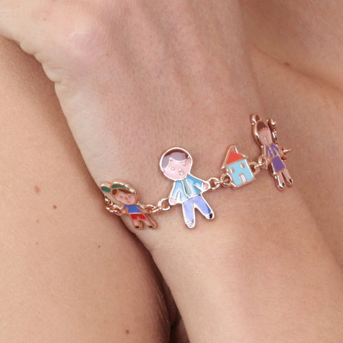 Bracciale in Metallo con ciondoli famiglia 5 | Rohome | Rohome