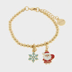 Bracciale in Metallo con fiocco di neve e babbo natale | Rohome | Rohome