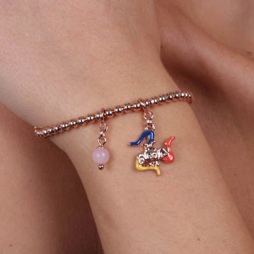 Bracciale in Metallo placcato oro rosa e charms trinacria | Rohome | Rohome
