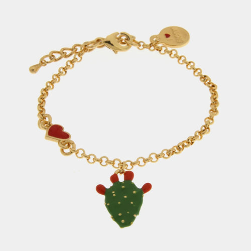 Bracciale in Metallo oro con cactus smaltato | Rohome | Rohome
