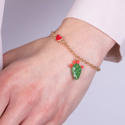 Bracciale in Metallo oro con cactus smaltato | Rohome | Rohome