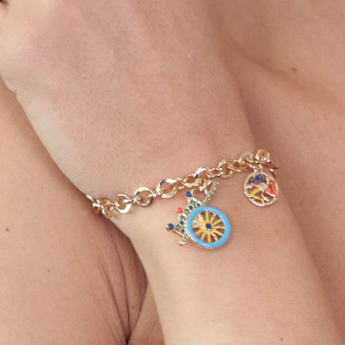 Bracciale in Metallo oro con carretto siciliano | Rohome | Rohome