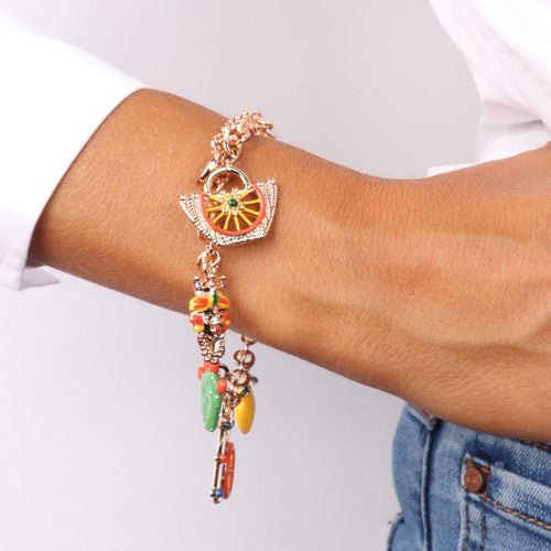 Bracciale in Metallo oro con charm siciliani testa di moro | Rohome | Rohome