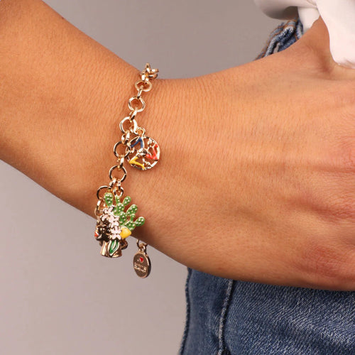 Bracciale in Metallo oro con charm testa di moro donna | Rohome | Rohome