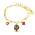 Bracciale in Metallo oro con charm testa di moro uomo | Rohome | Rohome