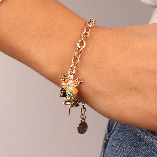 Bracciale in Metallo oro con charm testa di moro donna| Rohome | Rohome