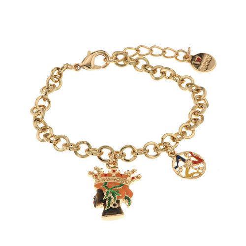 Bracciale in Metallo oro con charm testa di moro donna| Rohome | Rohome
