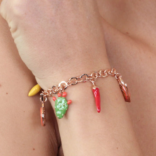 Bracciale in Metallo oro con charms siciliani | Rohome | Rohome