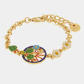 Bracciale in Metallo oro con ruota carro e cactus | Rohome | Rohome
