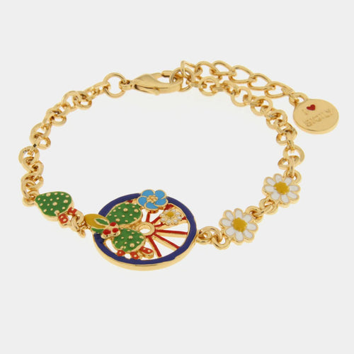 Bracciale in Metallo oro con ruota carro e cactus | Rohome | Rohome