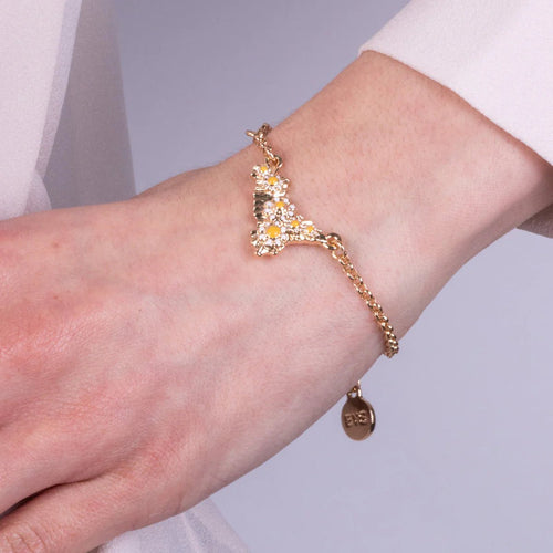 Bracciale in Metallo oro Sicilia con fiori | Rohome | Rohome
