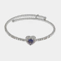 Bracciale in Metallo semirigido con cristalli e cuore blu | Rohome | Rohome