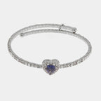 Bracciale in Metallo semirigido con cristalli e cuore blu | Rohome - Rohome
