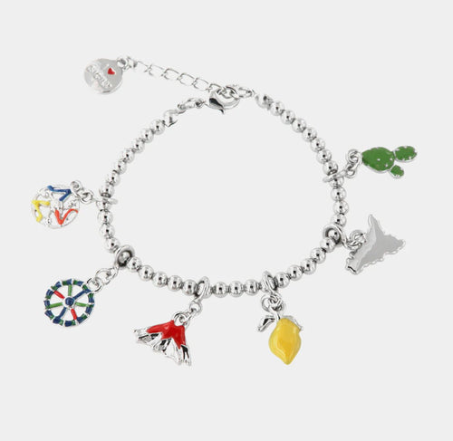 Bracciale in Metallo silver con charms siciliani | Rohome | Rohome