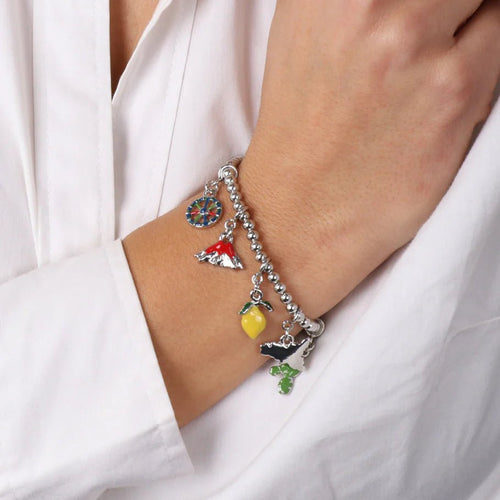 Bracciale in Metallo silver con charms siciliani | Rohome | Rohome