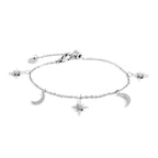 Bracciale lune e rosa dei venti pendenti silver | Rohome