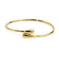 Marlù - Bracciale rigido contrarié con goccia oro | Rohome
