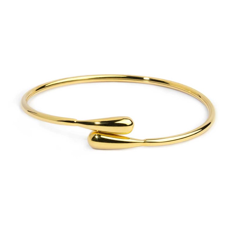 Marlù - Bracciale rigido contrarié con goccia oro | Rohome
