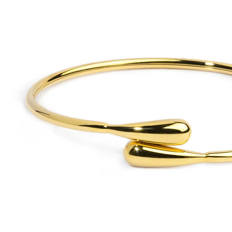 Marlù - Bracciale rigido contrarié con goccia oro | Rohome