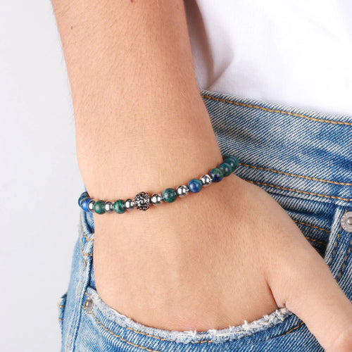 Bracciale Uomo con pietre blu e nere | Rohome | Rohome