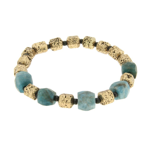 Bracciale Uomo con pietre naturali oro | Rohome | Rohome
