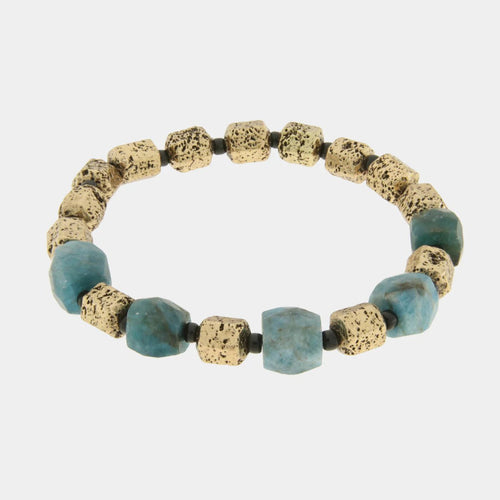 Bracciale Uomo con pietre naturali oro | Rohome | Rohome