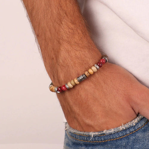 Bracciale Uomo con sfere multicolor ed acciaio | Rohome | Rohome